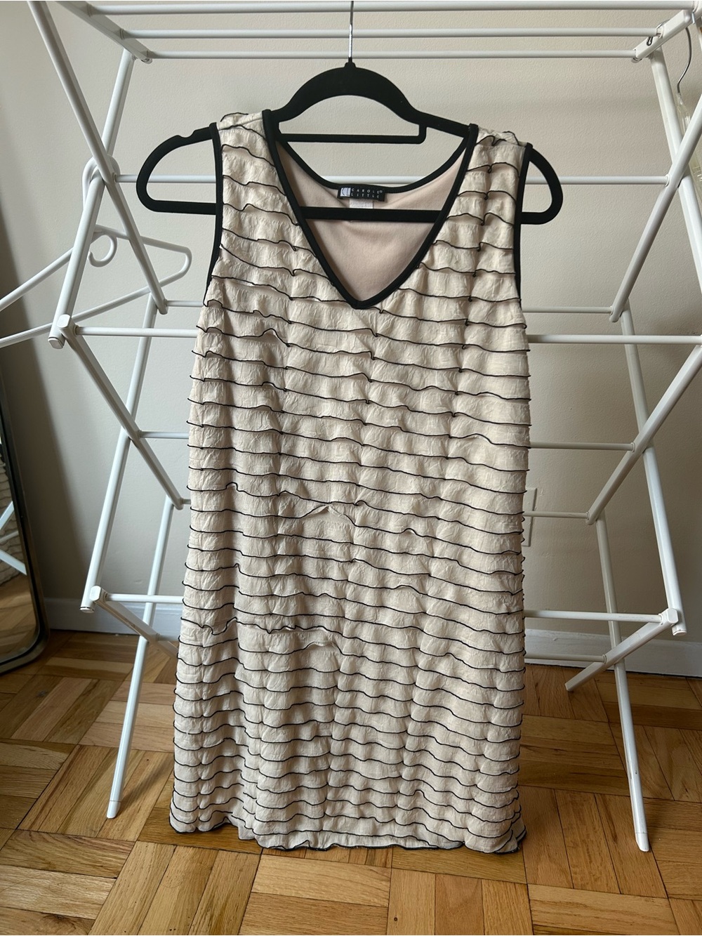 Carole Little Cream Mini Dress with Black Trim